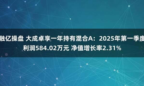 融亿操盘 大成卓享一年持有混合A：2025年第一季度利润584.02万元 净值增长率2.31%