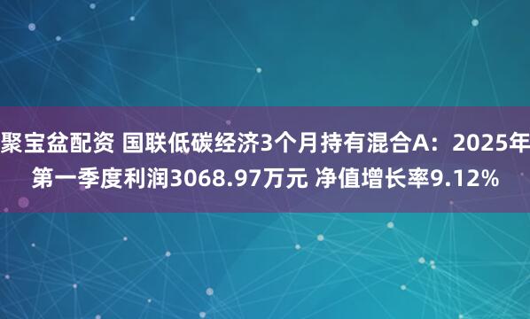 聚宝盆配资 国联低碳经济3个月持有混合A：2025年第一季度利润3068.97万元 净值增长率9.12%