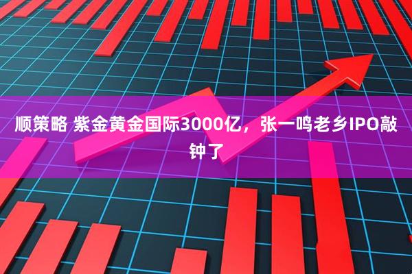 顺策略 紫金黄金国际3000亿，张一鸣老乡IPO敲钟了