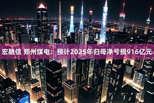 宏融信 郑州煤电：预计2025年归母净亏损916亿元