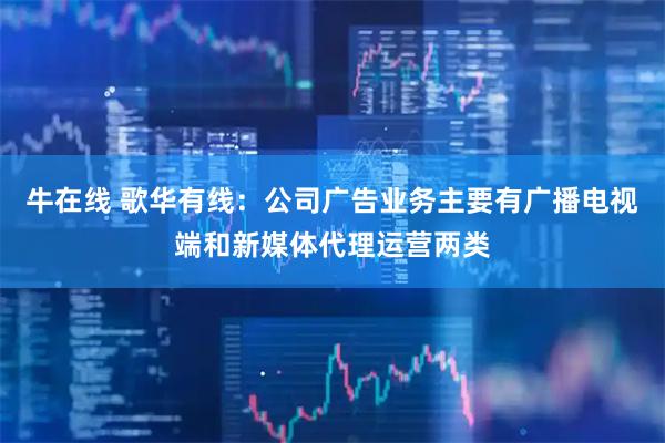 牛在线 歌华有线：公司广告业务主要有广播电视端和新媒体代理运营两类