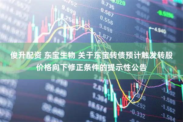 俊升配资 东宝生物 关于东宝转债预计触发转股价格向下修正条件的提示性公告